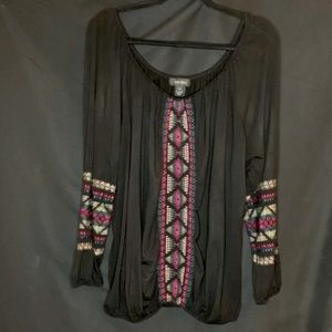 Karen Kane 1X Black Long Sleeve Shirt